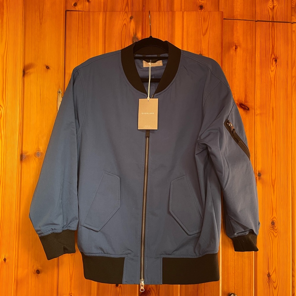 NWT!  Everlane Womens Bomber Blue with Black XS